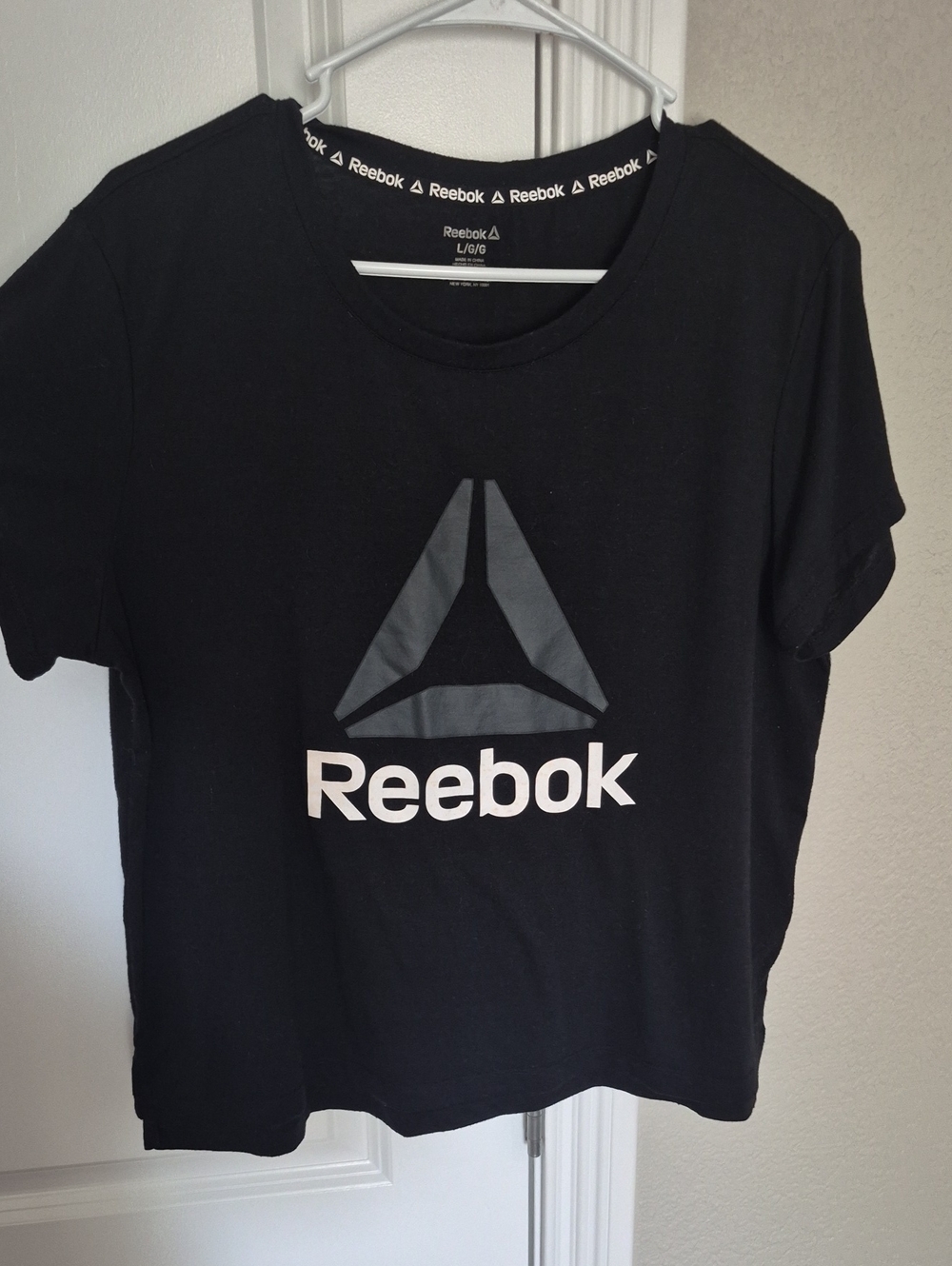 Reebok Black Short-Sleeve Logo Tee